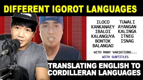On the Language. . Tagalog to igorot language translator